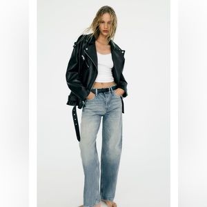 Oversized faux leather jacket